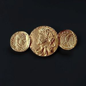 Vintage Gold Roman Coin Brooch